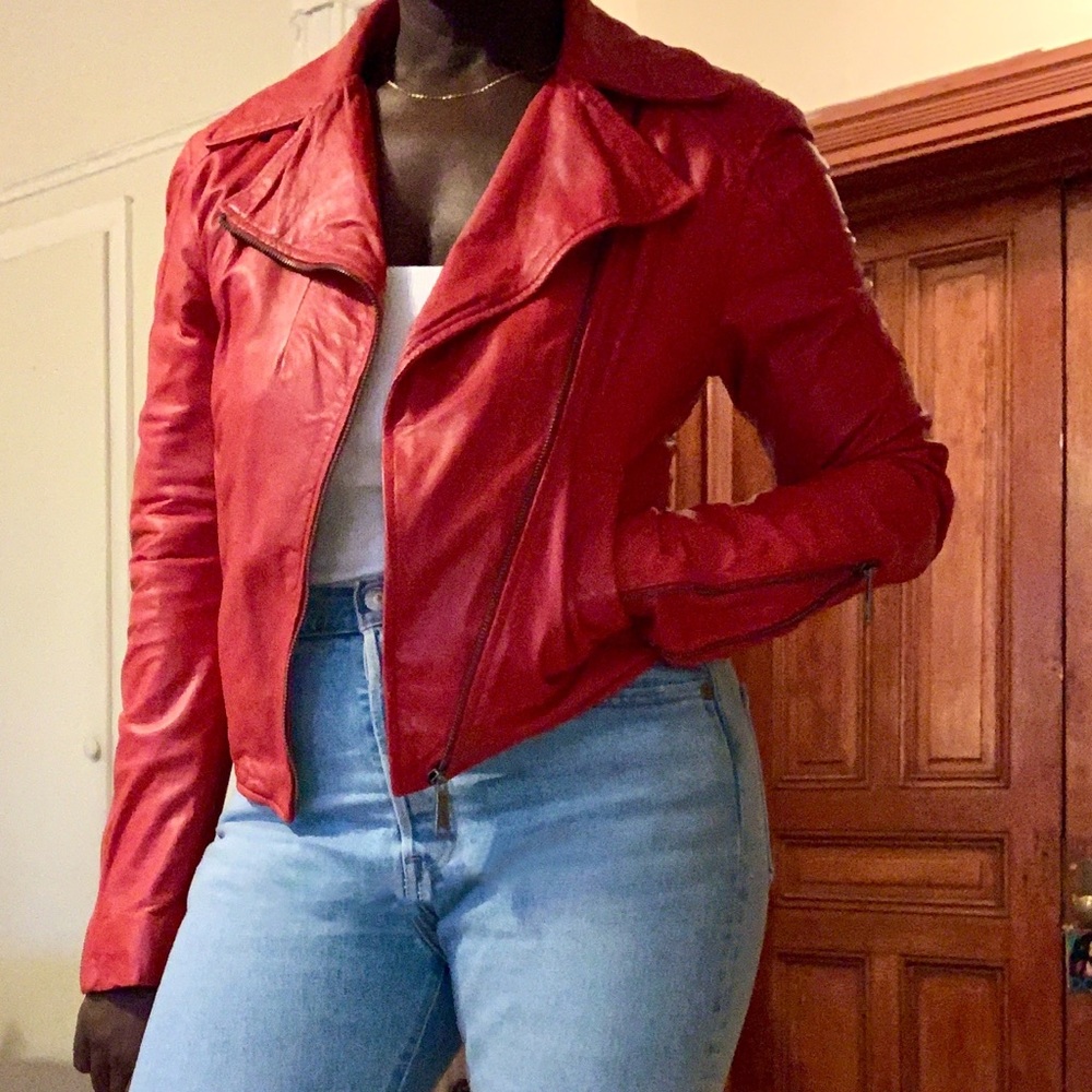 DIESEL - Genuine Red Leather Moto